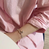 Braccialetti in argento sterling 925 per donna e uomo, accessori alla moda, vintage, semplici, con ciondolo a forma di cuore, gioielli per feste