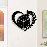 Silent Wall Clock Heart Shaped, Modern Frameless Acrylic Design for Living Room, Bedroom Decor Gift for Mother's Day & Christmas