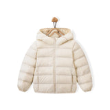 Fall and Winter Children's Light Paragraph down Jacket Children's Jacket New Boys and Girls Big Boy Hooded White Duck down Jacke