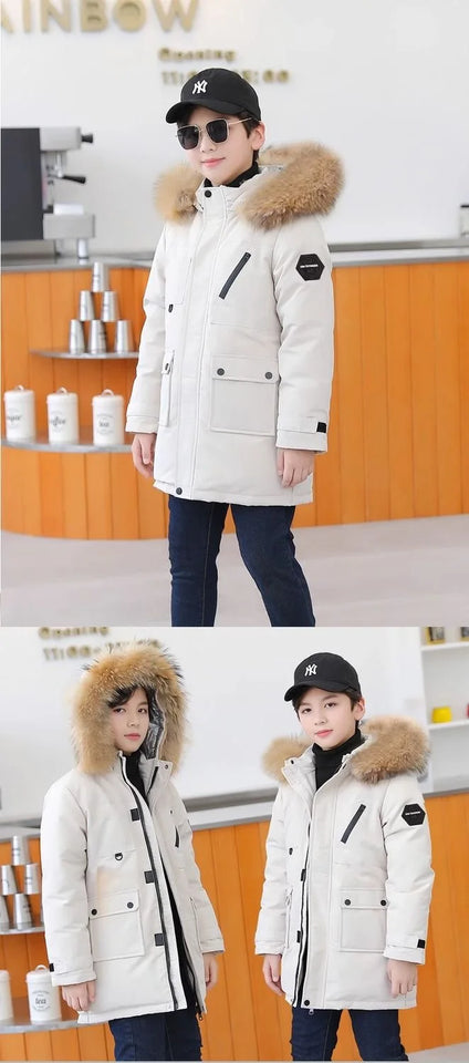 5 6 8 10 12 Years Teenagers Boys Jacket Autumn Winter Thicken Warm Kids Jacket Fashion Zipper Hooded Boys Coat New Kids Clothes