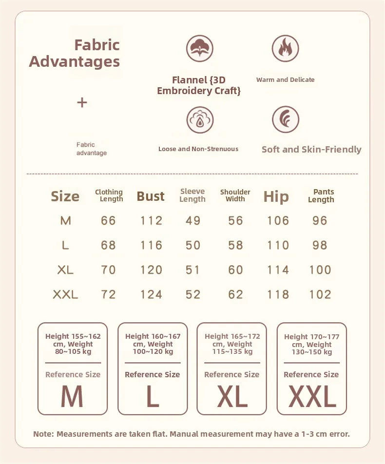 Pigiama in pile spesso da donna, set di vestiti invernali per la casa, design simpatico cartone animato, comodo e caldo, scollo a V, manica lunga