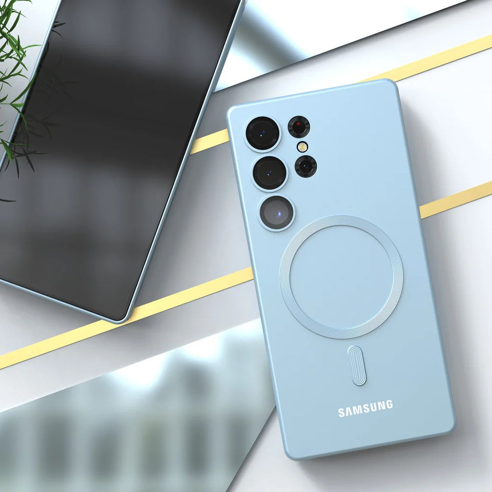 Magnetic mobile phone soft case For Samsung Galaxy S25 Ultra magsafe S25Ultra S25 S24 S23 S22 S21 S20 FE Plus Plusl Full Cover