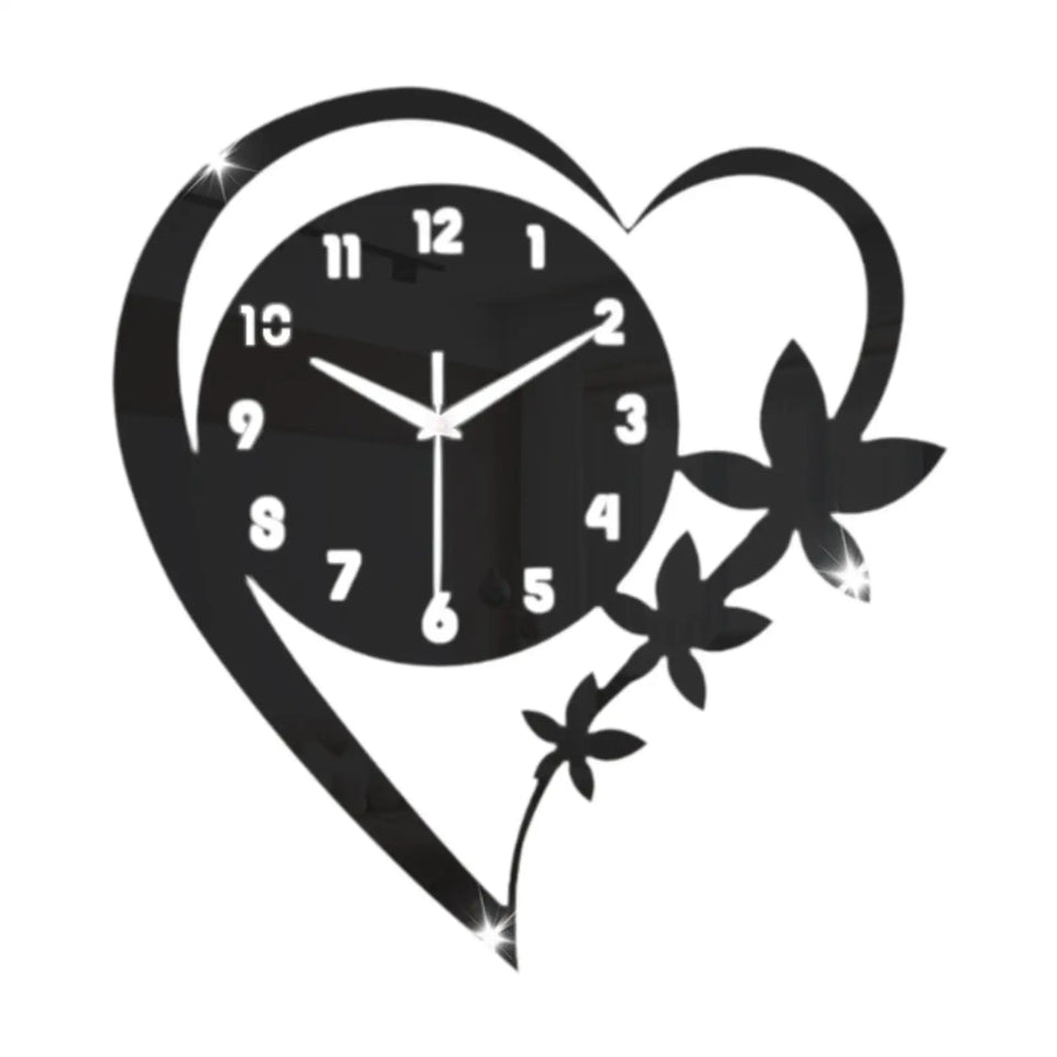 Heart Flower shaped frameless design Acrylic silent Art clock  living room bedroom Office Decoration Mother's Day Easter gift