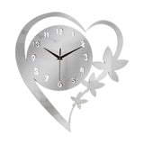 Heart Flower shaped frameless design Acrylic silent Art clock  living room bedroom Office Decoration Mother's Day Easter gift