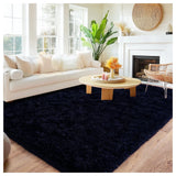 Tappeto lungo in peluche per soggiorno, divano, area tappeti, moderno, ultra morbido, soffice, tappetino da pavimento per camera da letto per bambini, tappetini da comodino, arredamento per la casa, grigio