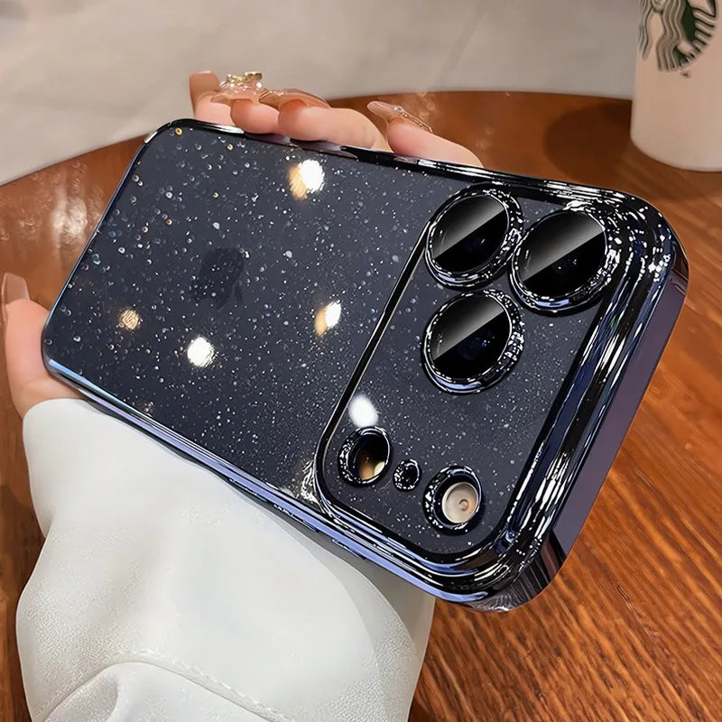 Per iPhone 17 Air 17 Pro Max Custodia di lusso Nuova protezione per fotocamera Glitter Bling Custodia trasparente in PC per iPhone 13 12 11 14 15 16 Pro Max