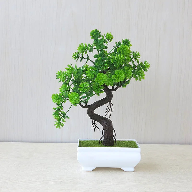 Artificial Plants Decoration Potted Bonsai Small Tree Pot Fake Plant Potted zen garden Ornaments Table Home Room Decoration