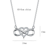 Collana romantica alla moda color oro e argento con ciondolo a forma di cuore con zirconi cubici e ciondolo a forma di cuore portafortuna, regalo per donna