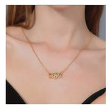 Collana romantica alla moda color oro e argento con ciondolo a forma di cuore con zirconi cubici e ciondolo a forma di cuore portafortuna, regalo per donna