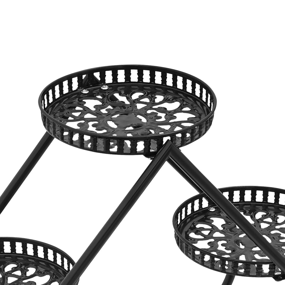 Supporto per piante in vaso 73x28x80cm, 6 vassoi, portavasi in ferro, portavasi nero, adatto a case, uffici, negozi,