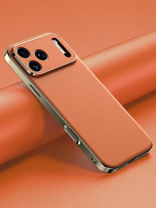 Custodia in pelle di lusso per iPhone 17 16 15 14 Pro Max Air 17Pro 16Pro con protezione completa dell'obiettivo e cover posteriore