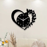 Heart shaped frameless design acrylic silent clock living room bedroom home decoration Mother's Day New Year Easter gift