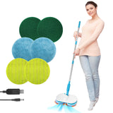 Electric Floating Mop Floor Wiper,Wireless USB Rotating Cleaning Mop Scrubbing Polishing Lightweight Mop Various Microfiber Pads
