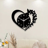 Silent Wall Clock Heart Shaped, Modern Frameless Acrylic Design for Living Room, Bedroom Decor Gift for Mother's Day & Christmas