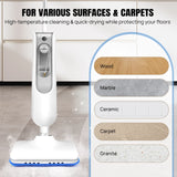 DayPlus Steam Mop & Detachable Steam Cleaner, 1500W Powerful Floor Steamer for Carpet Laminate Hardwood,2 Washable Pads, 400ml