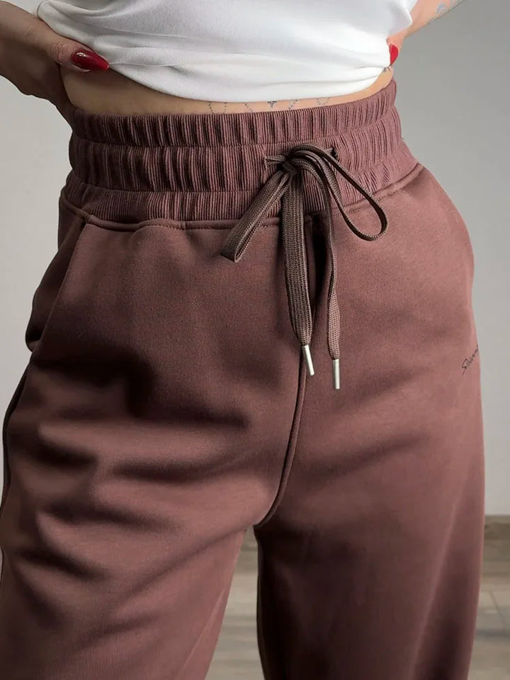 Tute da donna, tuta invernale in pile marrone, calda felpa con cappuccio e cerniera, set di pantaloni da tuta da donna, set di pantaloni in velluto da 2 pezzi