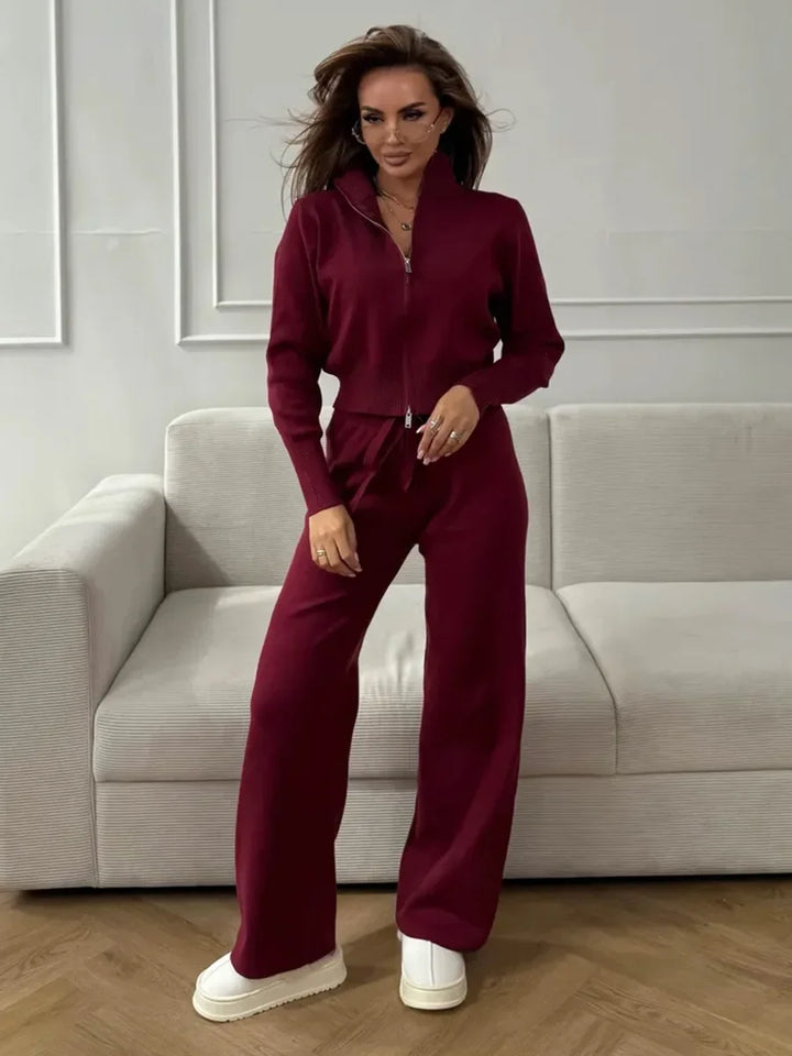 Wolfeel, nuovi pantaloni in maglia con cerniera autunno inverno, pantaloni cardigan slim fit alla moda da donna, outfit da pendolarismo chic