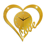 Heart Shaped Wall Clock Modern Bathroom Bedroom Housewarming Silent Movement