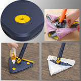 Triangle Mop 360 Rotatable Extendable Adjustable 110 Cm 2 in 1 With Squeegee Cleaning Mop For Tub Tile Floor Wall Deep Cleaning