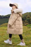 New 2025 Winter Girls' Thermal Insulated Down Jacket - Trendy Stylish Mid-Length Winter Coat for Kids, Warmth & Fashion Combo