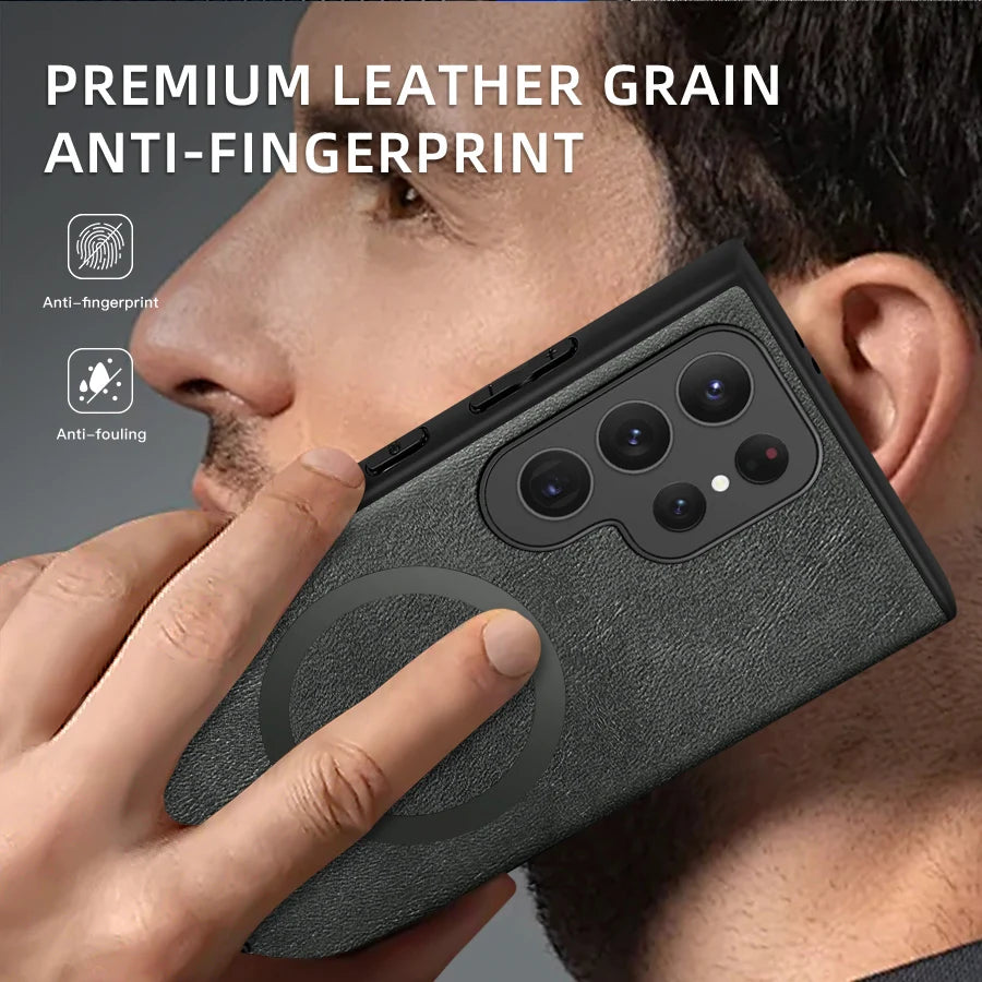 Custodia di lusso per Samsung Galaxy S24 S23 S22 Ultra Custodia in pelle e silicone per Samsung Galaxy S20 Plus S21 FE Custodia per telefono S25