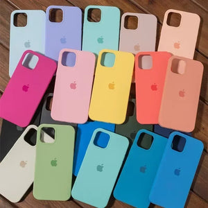 Custodia in silicone originale per iPhone 13 14 15 16 17 Pro Custodia ufficiale per Apple iPhone 16 Plus 17 Air 13 14 15 16 17 Pro Max