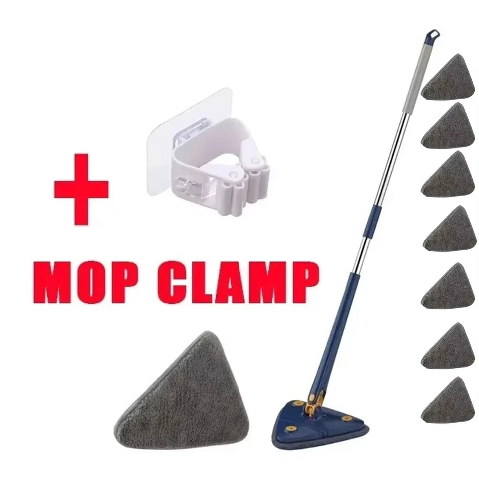 NEW Extended Triangle Mop 360 Twist Squeeze Wringing XType Window Glass Toilet Bathrrom Floor Wall Window Cleaning Mop