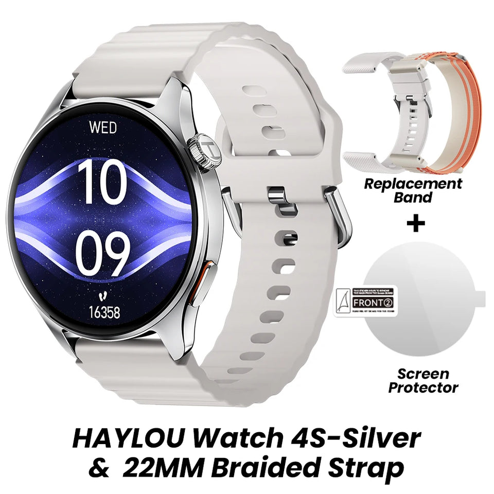 HAYLOU Watch 4S GPS Smartwatch Display AMOLED HD da 1,43", 5 Posizionamento GPS satellitare, 120+ Modalità di allenamento, Sport Fitness Smart Watch