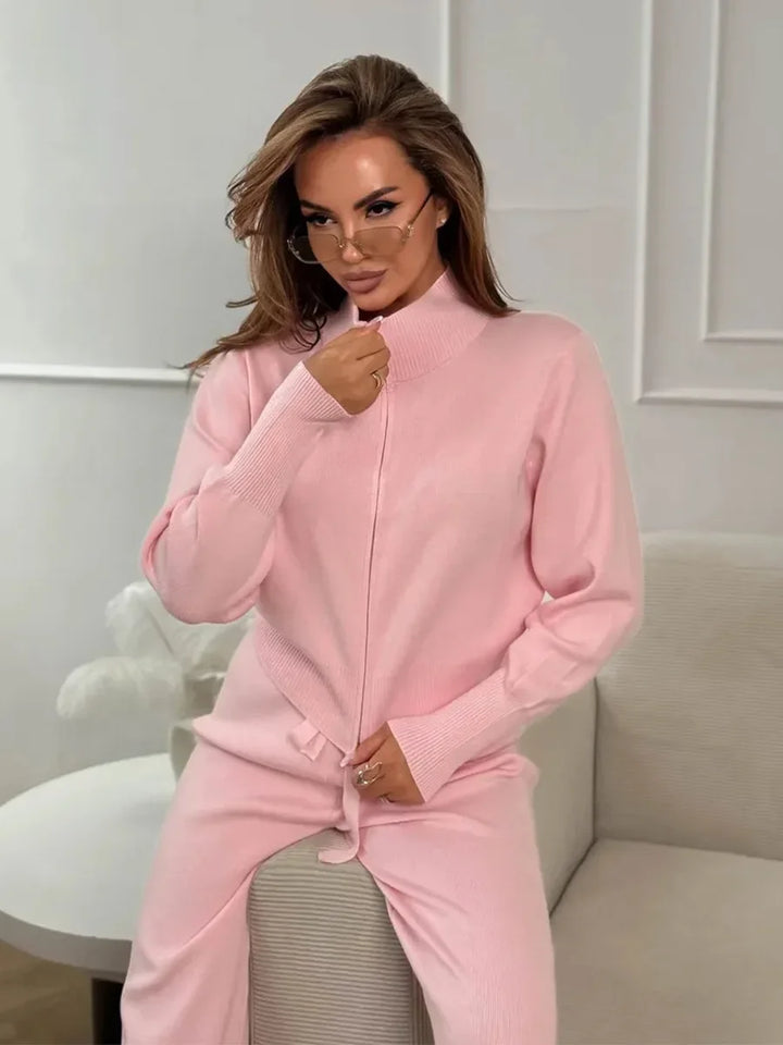 Wolfeel, nuovi pantaloni in maglia con cerniera autunno inverno, pantaloni cardigan slim fit alla moda da donna, outfit da pendolarismo chic