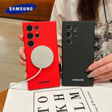Luxury Liquid Silicone For Magsafe Magnetic Case Samsung Galaxy S26 S25 S24 S23 S22 Ultra Plus S21 FE Soft TPU Shockproof Cover