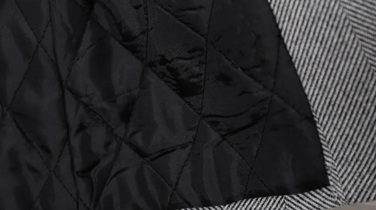 Kids Boy's Autumn Winter Quilted Wool Coat Mid Weight Trench Coat British Style Warmth Cold Resistance