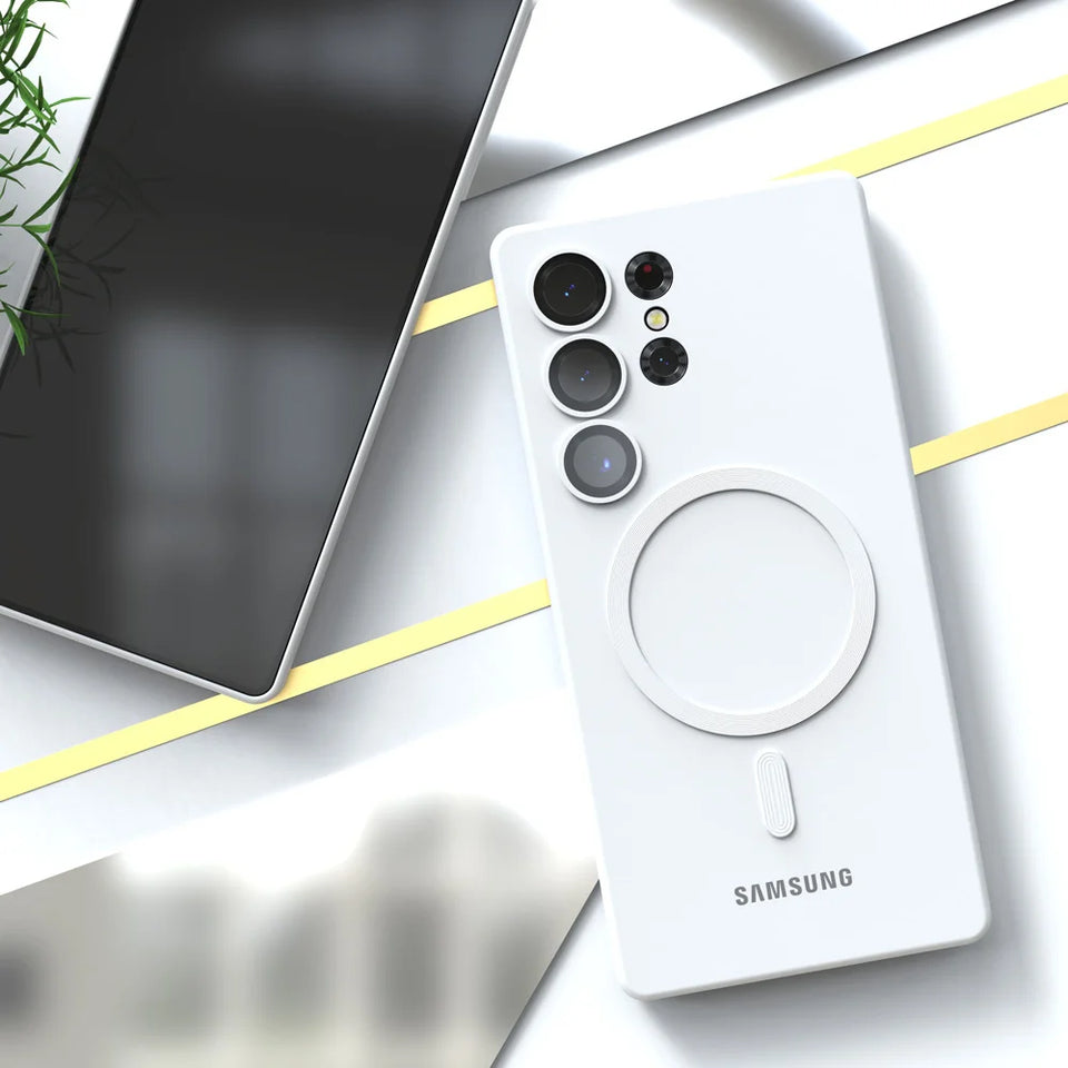 Magnetic mobile phone soft case For Samsung Galaxy S25 Ultra magsafe S25Ultra S25 S24 S23 S22 S21 S20 FE Plus Plusl Full Cover