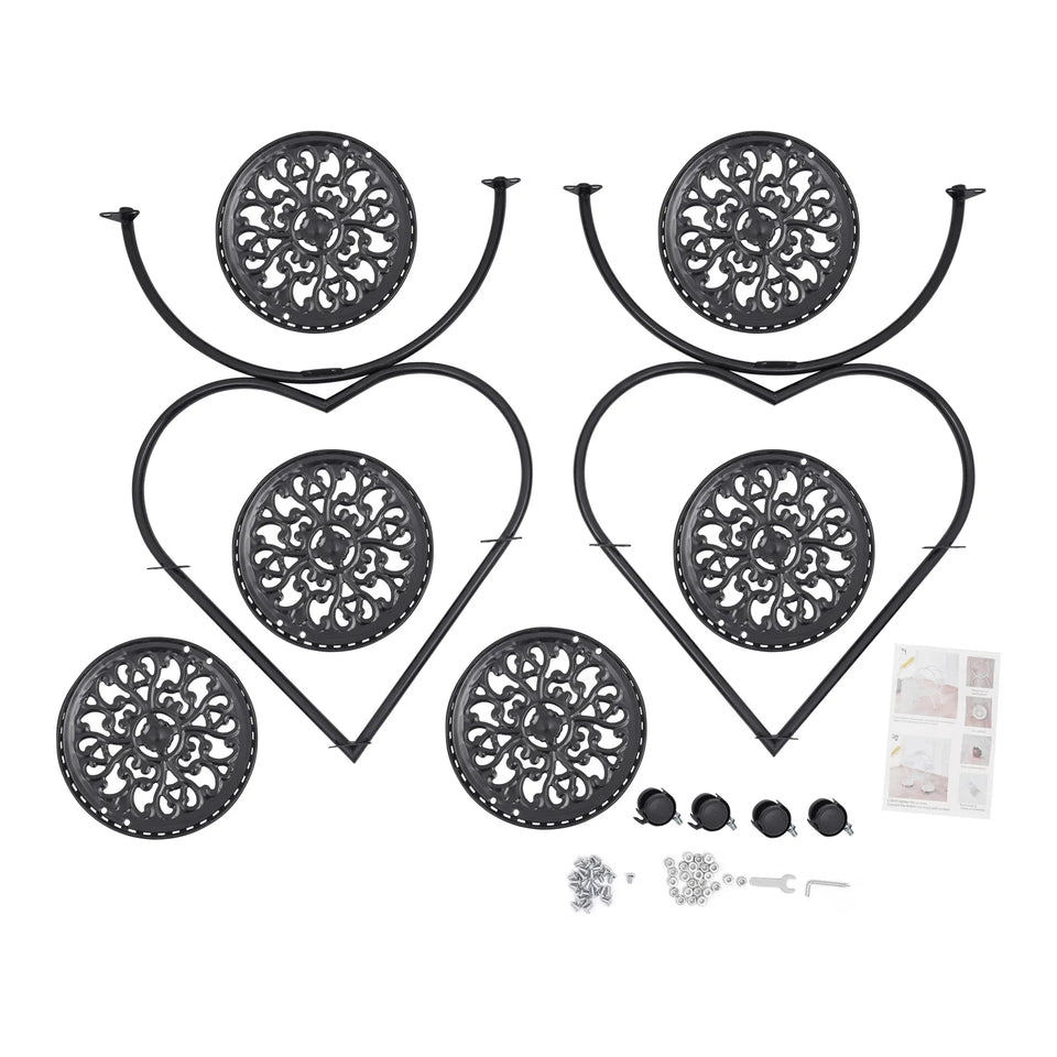 Supporto per piante in vaso 73x28x80cm, 6 vassoi, portavasi in ferro, portavasi nero, adatto a case, uffici, negozi,