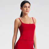 NCLAGEN GYM Tank Top With Built In Bra women's Yoga clothing  running Square Neck fitness vest beautiful back sports Workout