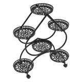 Supporto per piante in vaso 73x28x80cm, 6 vassoi, portavasi in ferro, portavasi nero, adatto a case, uffici, negozi,