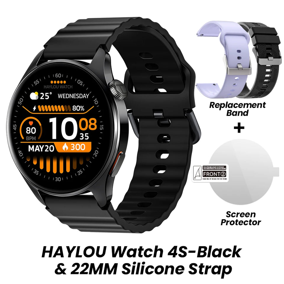 HAYLOU Watch 4S GPS Smartwatch Display AMOLED HD da 1,43", 5 Posizionamento GPS satellitare, 120+ Modalità di allenamento, Sport Fitness Smart Watch