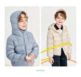 Fall and Winter Children's Light Paragraph down Jacket Children's Jacket New Boys and Girls Big Boy Hooded White Duck down Jacke