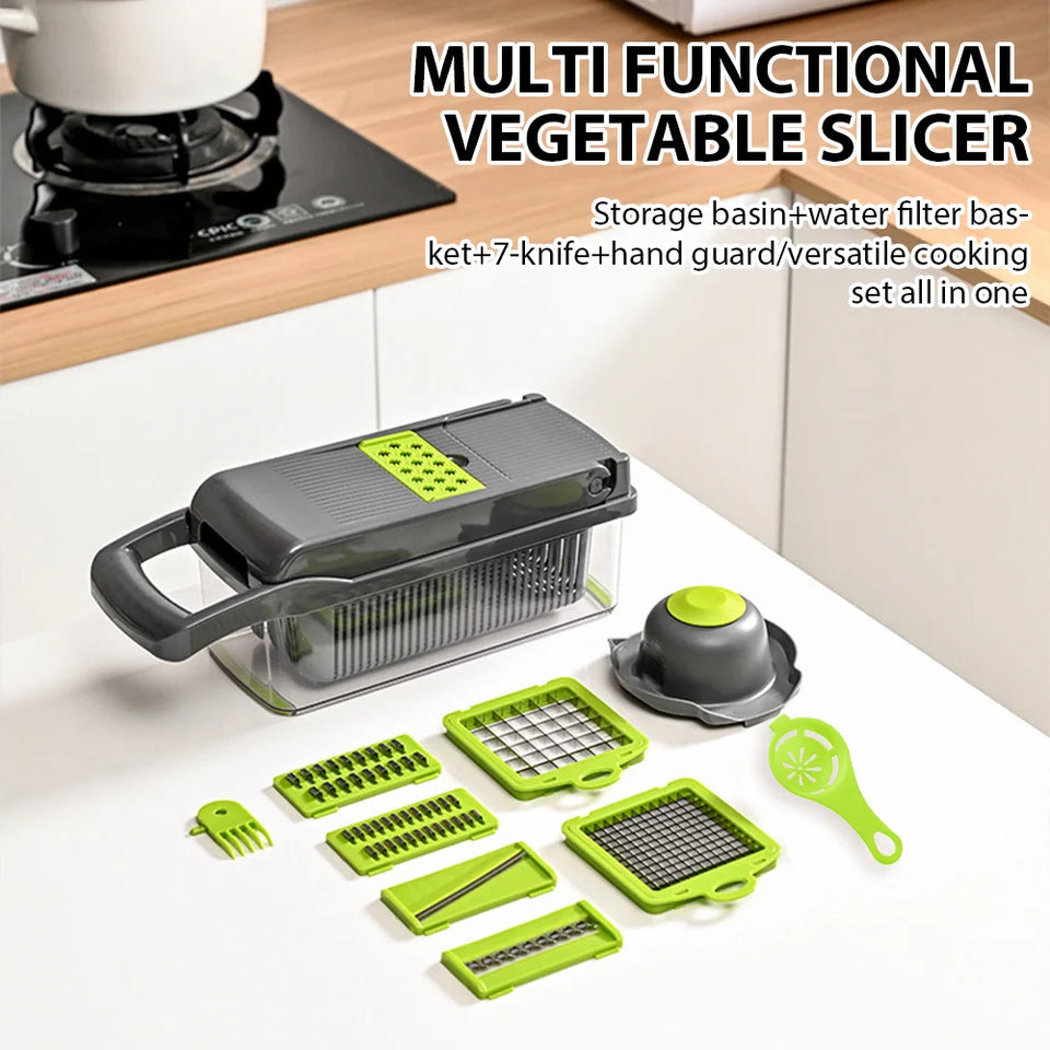 16 IN 1 Multifunctional Vegetable Chopper Handle Food Grater Egg Liquid Separator Peeler Vegetable Slicer Dicer Kitchen Cutter