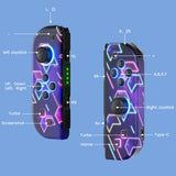 Gamepad For Nintendo Switch/OLED/Lite - RGB LED (L/R) Joypad , Turbo Dual Vibration Wireless Controller For NS Joycon