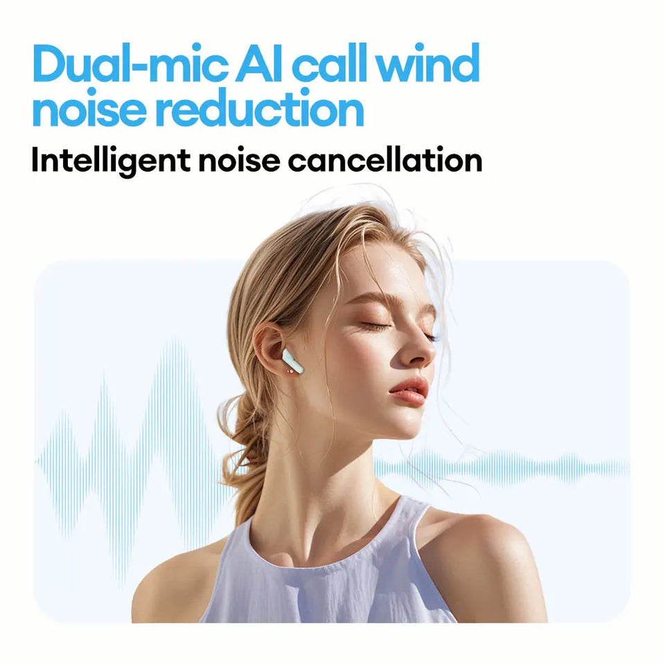 Nuovo auricolare Bluetooth wireless Lenovo LE209 con riduzione del rumore ANC, musica HiFi, cuffie Bluetooth, durata della batteria di 30 ore, cuffie da gioco