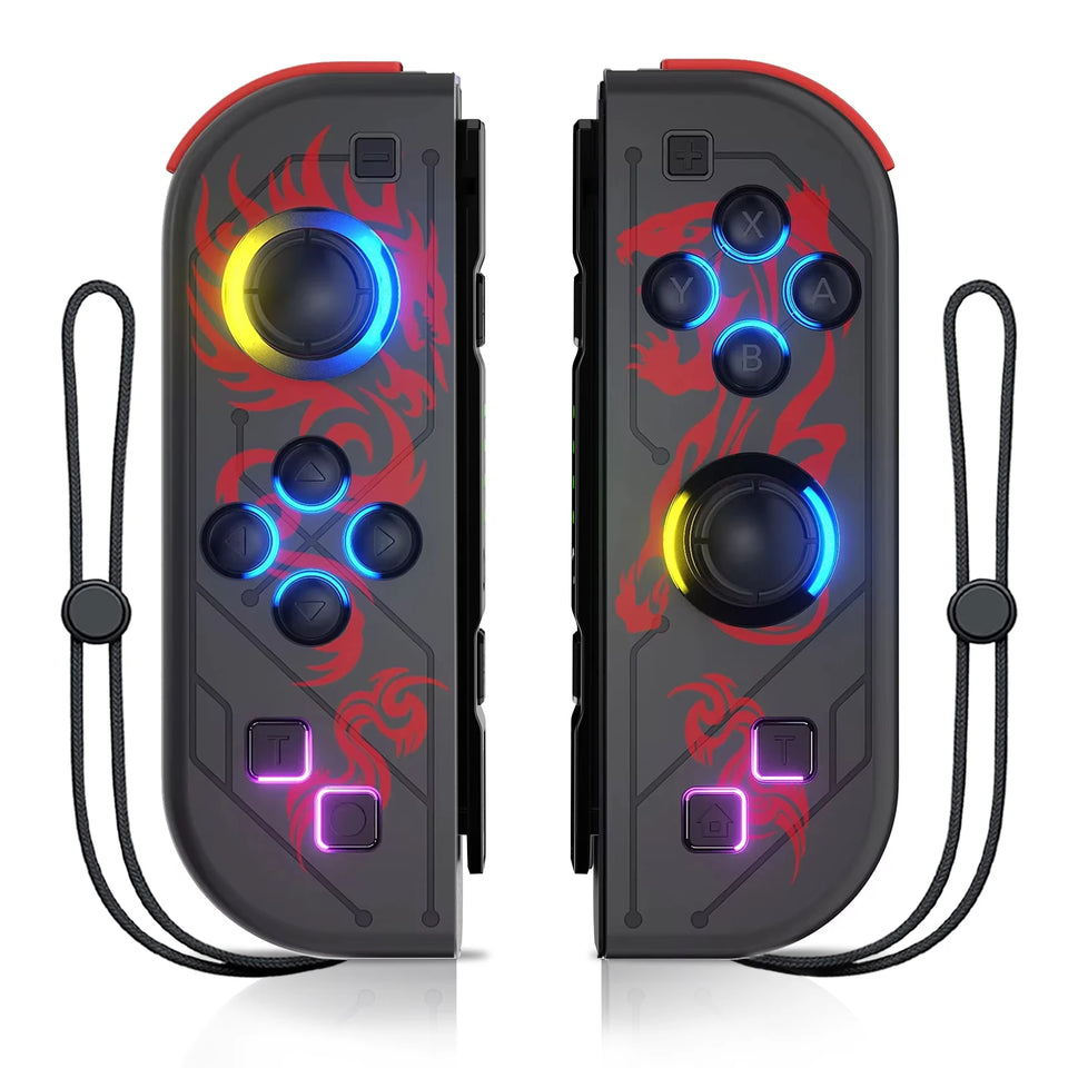 Gamepad For Nintendo Switch/OLED/Lite - RGB LED (L/R) Joypad , Turbo Dual Vibration Wireless Controller For NS Joycon