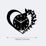 Silent Wall Clock Heart Shaped, Modern Frameless Acrylic Design for Living Room, Bedroom Decor Gift for Mother's Day & Christmas