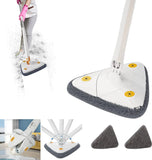 NEW Extended Triangle Mop 360 Twist Squeeze Wringing XType Window Glass Toilet Bathrrom Floor Wall Window Cleaning Mop