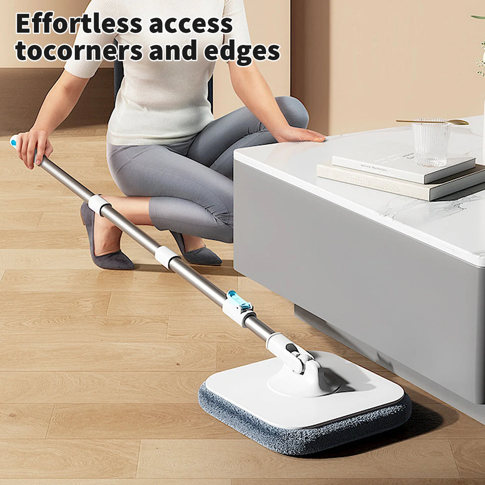 360° Spin Mop Bucket Sets with Wring System Microfiber Refills Household Floor Cleaning 102-128cm Extendable Adjustable Handle