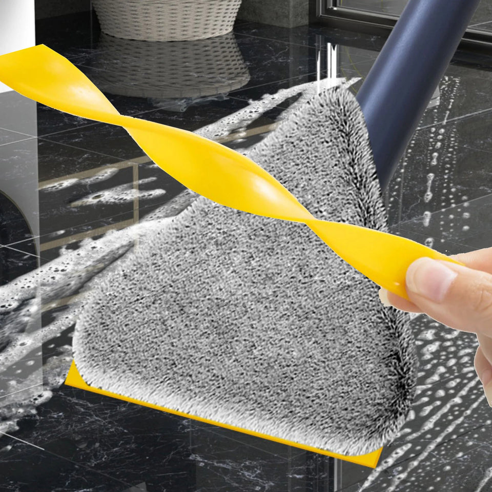 Triangle Mop 360 Rotatable Extendable Adjustable 110 Cm 2 in 1 With Squeegee Cleaning Mop For Tub Tile Floor Wall Deep Cleaning