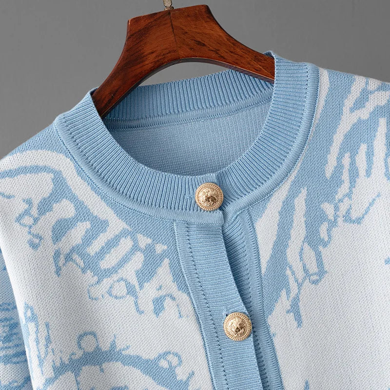 SINGREINY Set da 2 pezzi da donna in maglia jacquard invernale con monopetto e pantaloni lunghi a gamba larga, casual e sportivi