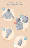 Fall and Winter Children's Light Paragraph down Jacket Children's Jacket New Boys and Girls Big Boy Hooded White Duck down Jacke