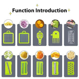 16 IN 1 Multifunctional Vegetable Chopper Handle Food Grater Egg Liquid Separator Peeler Vegetable Slicer Dicer Kitchen Cutter