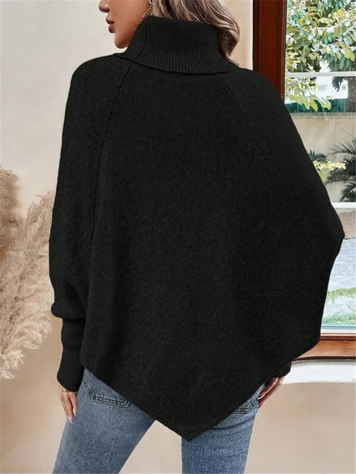 New Autumn Winter Women's Twisted Sweater Turtleneck Button Bat-sleeve Design Sense Streetwear Pullover Women Personality Top