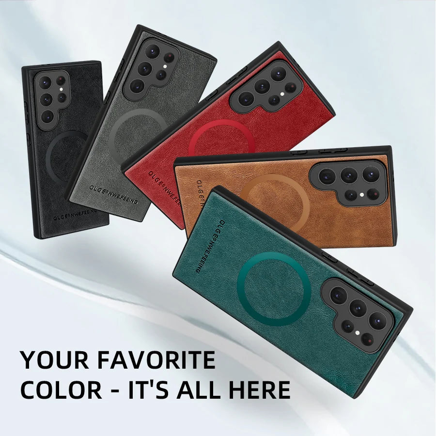 Custodia di lusso per Samsung Galaxy S24 S23 S22 Ultra Custodia in pelle e silicone per Samsung Galaxy S20 Plus S21 FE Custodia per telefono S25